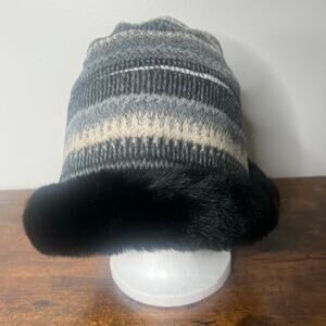 Women's Winter Hat Faux Fur Bucket Canada Old Money Mob Wife Reversible One Size